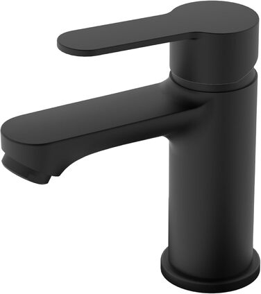 Змішувач для ванної кімнати BELZ, одноручний, для умивальника, хром (Black), водозберігаючий, енергозберігаючий, висота виливу 78 мм