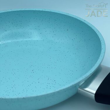 Набір сковорідок Starlyf Jade Pan Set, алюміній (стартовий набір, 5 шт., 3 каструлі, 2 скляні кришки), інноваційна ручка кришки для відпочинку, нефритове антипригарне покриття