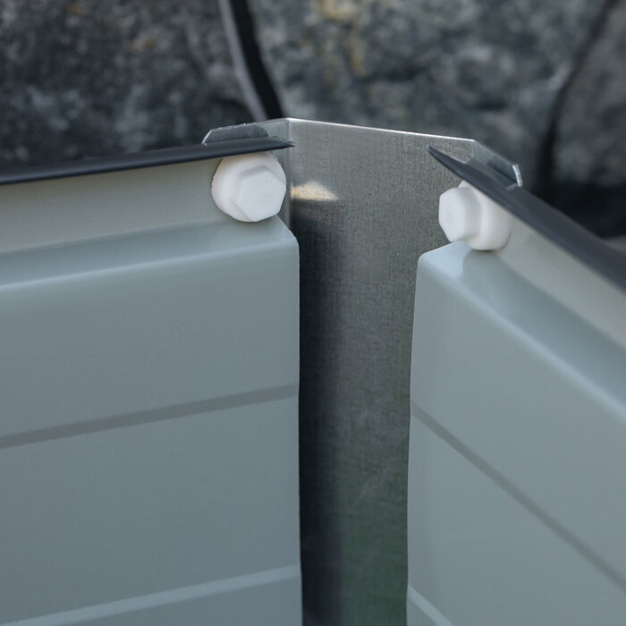 Підвищений квітник зі сталі, садовий ящик, ящик для рослин, кашпо для квітів, темно-сірий, 66 x 47 x 40 см (у комплекті рукавички)