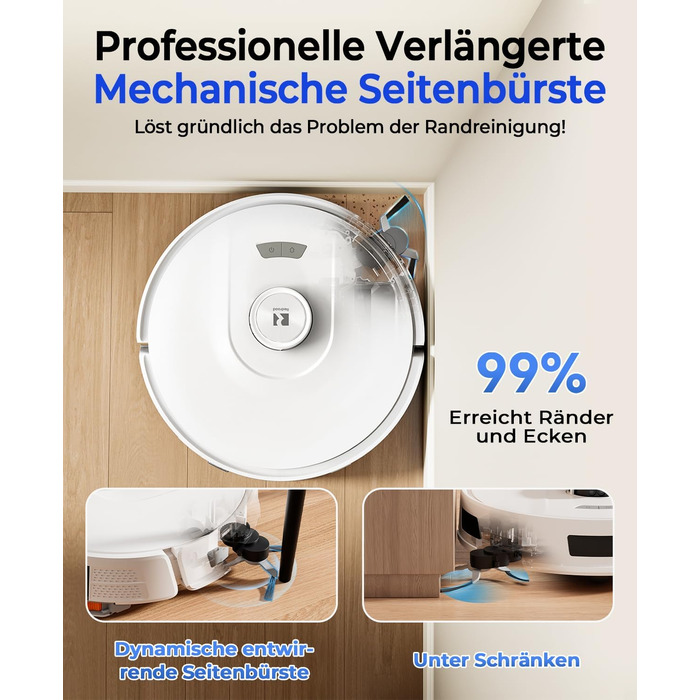 Робот-пилосос Redkey R11 з функцією миття, 20000Pa, док-станція 4L, захист від намотування волосся, LiDAR навігація, керування через додаток, для килимів та шерсті тварин