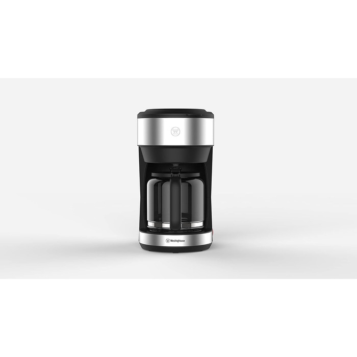 Базова серія кавоварок Westinghouse, кавоварка з фільтром до 10 чашок, постійний фільтр, скляний глечик, протикрапельна система, функція збереження тепла до 30 хвилин, індикатор рівня води, срібляста нержавіюча сталь