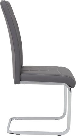 Набір кухонних стільців Hela Ruby, 4 шт., сірий, штучна шкіра, металевий каркас, 140 кг