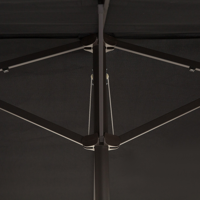Outsunny Parasol Garden Parasol Market Parasol Double Parasol Patio Parasol з ручною рукояткою Чорний овал 460 x 270 x 240 см