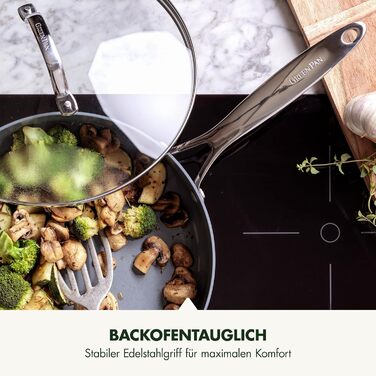 Сковорода GreenPan Valencia Pro з антипригарним покриттям Harteloxierte Gesunde Keramik, 20 см та 26 см, без PFAS, з нержавіючою ручкою, для індукційних плит, можна мити в посудомийній машині та використовувати в духовці, сіра