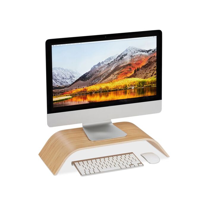 Підставка для монітора Relaxdays бамбукова, вигнута