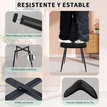 Набір обідніх стільців, 6 шт., з м'яким сидінням, з льонової тканини та чорними металевими ніжками, смугастий дизайн, для вітальні, кухні, спальні, ресепшн