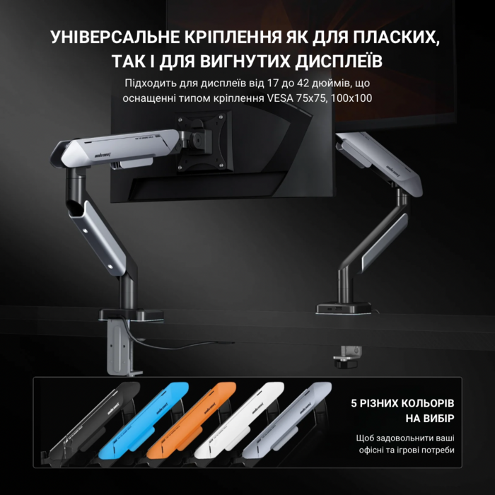Настільне кріплення для монітора Anda Seat Stealth Pro II RGB 17’’-42’’ Blue