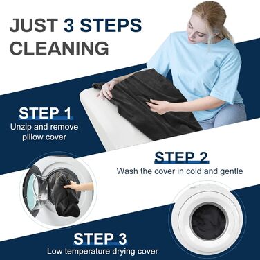 Подушка для ніг Zepphi з піною з пам'яті, трикутна подушка для підтримки ніг, ергономічна подушка для комфорту - ідеальна для дивану, ліжка, відпочинку та дому (Чорний)