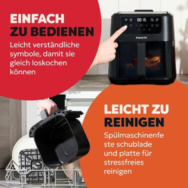 Фритюрниця повітряна Instant Pot Vortex Compact Trüffel Grau 5 л з сіткою, сімейна, 4-в-1 (смаження, сушка, випічка, підігрів), антипригарне покриття, легко миється, придатна для миття в посудомийній машині, колір: сірий