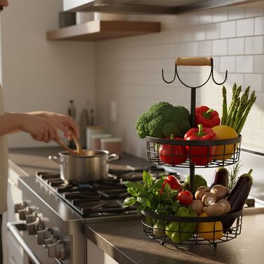 Relaxdays Двоярусна етажерка для фруктів та овочів