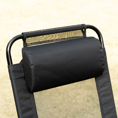 Набір з двох складаних стільців, розкладне ліжко, стійке до погодних умов, спинка з 5 положеннями, металевий каркас, чорний колір