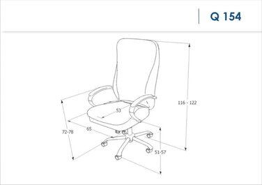 Крісло поворотне Q-154 чорна екошкіра