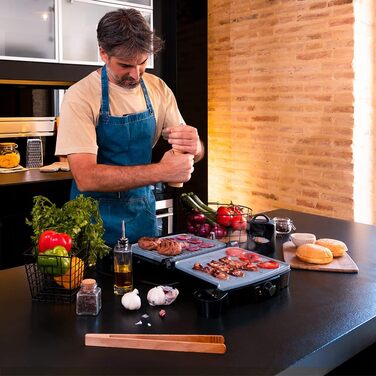 Електричний гриль Cecotec Rock’nGrill 2000 Stone Ceramic Mix&Grill, 2000 Вт, з решіткою, плитою та сендвічницею, керамічне покриття, збірник жиру