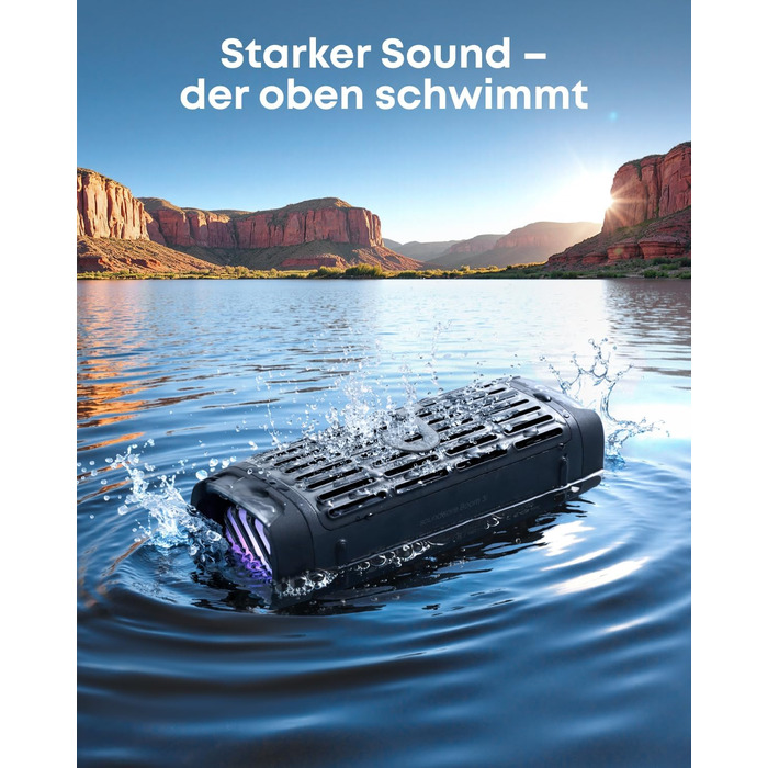 Soundcore Boom 3i від Anker – водонепроникна Bluetooth колонка для активного відпочинку, 50W, IP68, 16 годин, світлодіодна підсвітка, TWS, для каякінгу, риболовлі, кемпінгу