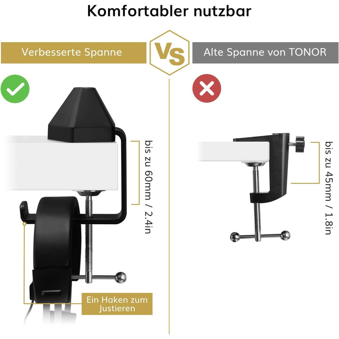 Стойка для мікрофона TONOR з кріпленням 