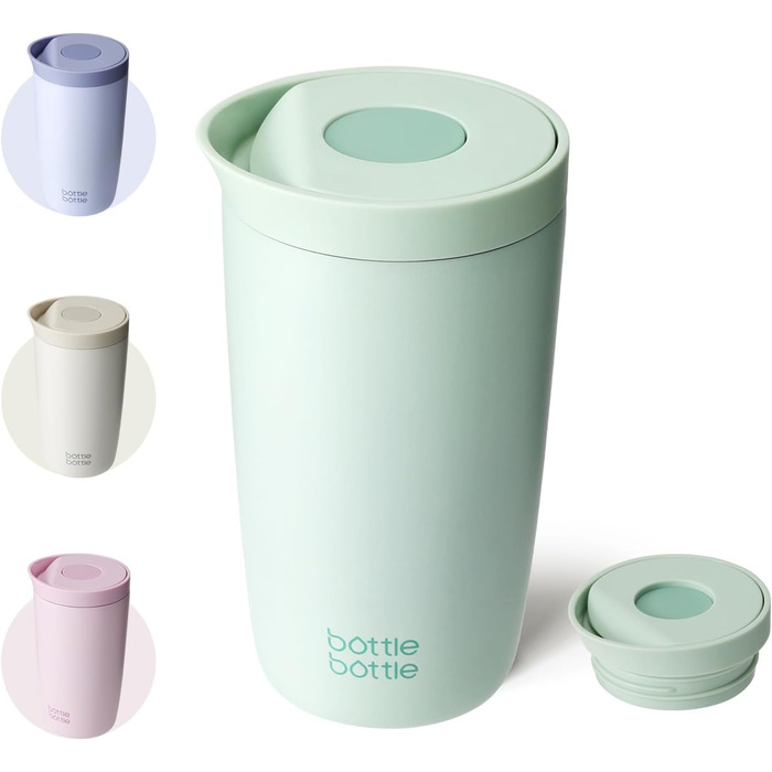 Термокружка BOTTLE Thermobecher 350 мл, для кави та чаю, витікання, Quick-Press, Isolierbecher Travel Mug Classic Grande (Зелена)