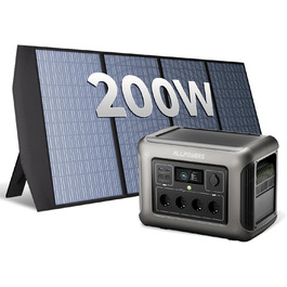 Портативна електростанція ALLPOWERS R1500 LITE: 1056Wh, LiFePO4, 4x 1600W AC, сонячна панель, зарядка за 40 хв, резервне живлення для кемпінгу, RV, невідключеності