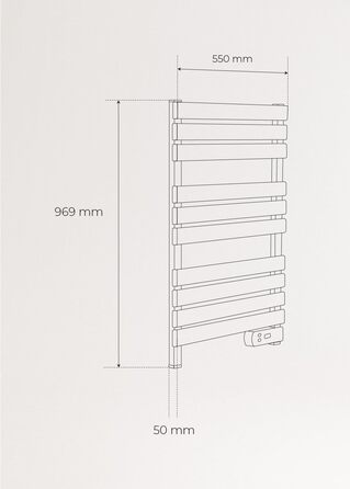 Електричний нагрівач для рушників CREATE / WARM 500W з підставками, 103x55x5 см, термостат, низьке споживання