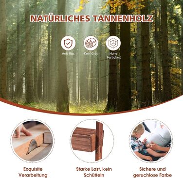 Вертикальна грядка COSTWAY з 3 рівнями, 6 контейнерами для квітів, дерев'яний ящик для тераси, балкона або саду 126x90x115 см (коричневий)