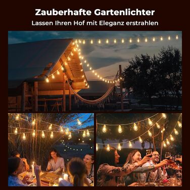 LED гірлянда для декору: 24 лампочки, 12 метрів, RGB, тепле біле світло, 8 режимів, таймер, диммування, для дому, саду, балкону, вечірки, святкування