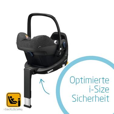 Дитяче автокрісло Maxi-Cosi Pebble Plus i-Size, автокрісло групи 0 для немовлят, в т.ч. редуктор сидіння, придатне для використання від народження до приблизно 12 місяців (0-12 кг / 45-75 см), Nomad Black