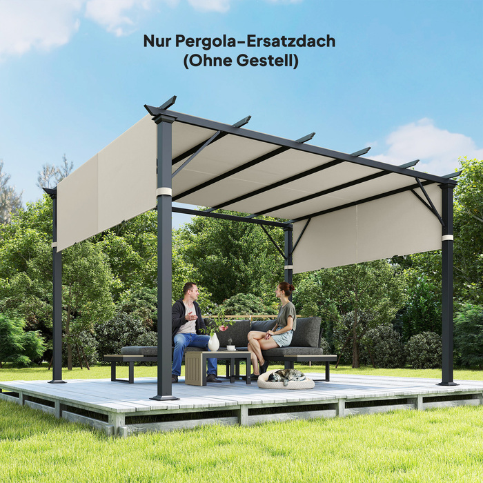 Тканинний дах для перголи з захистом від УФ-променів, тент для навісу тераси для павільйону 3 x 3 м, кремово-білий