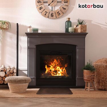 Підставка під камін KOTARBAU® 40 x 60 см з антикварної міді, сталь з порошковим покриттям. Захист підлоги для каміна, сталевий лист, захист від бруду, лист для золи.