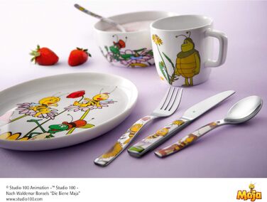 Набір дитячого столового прибору WMF Biene Maja (4 шт.), нержавіюча сталь, для дітей від 3 років, Cromargan, придатний для миття в посудомийній машині