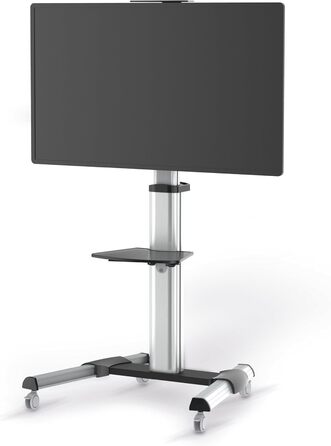 Підставка для телевізора Conecto TV Stand – регульована, поворотна, з роликами, 37-70 дюймів, модель LM-FS02G, срібна