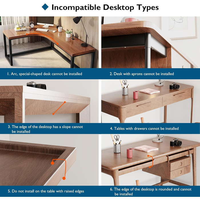 Підставка для клавіатури BONTEC під стіл, висувна з К-подібною фіксацією, великого формату, стійка, висувна, 650(760мм) x 300 мм, вінтажно-коричнева, ДСП