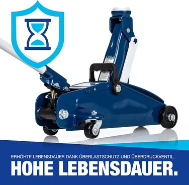 Гідравлічний домкрат NTG 2T (2000 кг) з сертифікатом TÜV, сталева конструкція, висота підйому 130-330 мм - для автомобілів, заміни шин