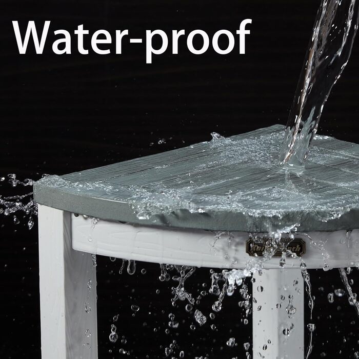 Крісло для душу Eck-Duschhocker, водонепроникне, з полівуд, для ванної кімнати, біле (білий+сірий)