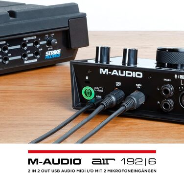 M-Audio Air 192|6: USB аудіоінтерфейс для запису в студійній якості з 2 XLR/Line входами та програмним забезпеченням AIR 192|6 (Чорний)