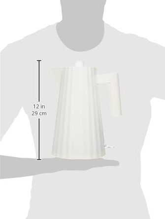 Електричний чайник Alessi Plissé MDL06 W, 1.7 л, білий, 2400 Вт, з європейським штекером