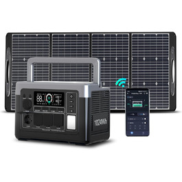 Портативна електростанція OUKITEL P1000 Plus: 1800W, 1024Wh LiFePO4, сонячний генератор, швидка зарядка, для кемпінгу та резервного живлення