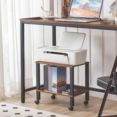 HOOBRO Підставка для принтера з 2 ящиками, 38 x 28 x 38 см, для офісу, темно-коричнева та чорна