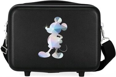 Валіза Disney 100 Special Shine Mickey Medium валіза чорна 48x70x26 см Жорсткий ABS Інтегрований замок TSA 81L 3.98 кг 4 подвійні колеса (Дорожня сумка, сріблястий)