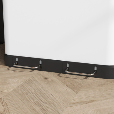 Двокамерний сміттєвий бак, 2 x 30л, стійкий до відбитків пальців, з педаллю, знімні внутрішні відра, Сірий