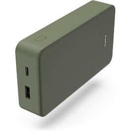 Портативний зарядний пристрій, зелений, 20 20000mAh, USB-C/A, LED