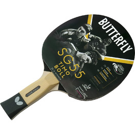 Ракетка для настільного тенісу Butterfly Тімо Болл SG55, схвалена ITTF, ківш розміром 1,5 мм, Азіатська гума