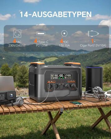 Портативна електростанція Power Lifting 3000W, 1102,5Wh, LiMnFePO4, сонячна панель MPPT 400W, USB-C 100W, для кемпінгу та відпочинку на природі (S2400)