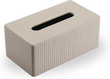 Скляниця для серветок KINGFOM, бежева, прямокутна, з PU шкіри – декоративна скляниця для серветок для вітальні, ванної кімнати та офісу