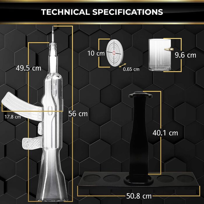 Набір віскі: карафа, пістолет-карафа, 4 келихи, 850 мл