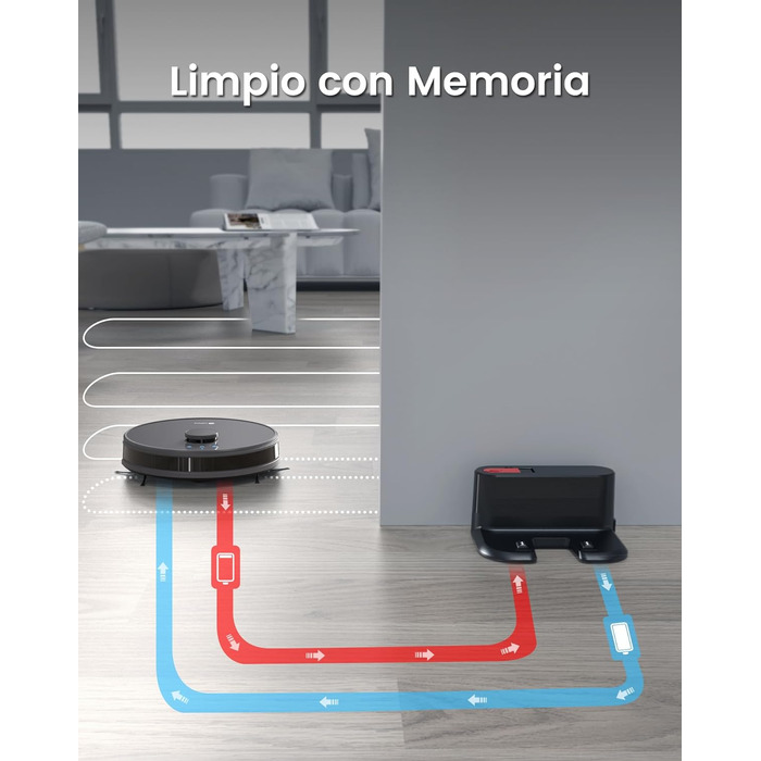 Робот-пилосос LEFANT M330 Pro з функцією миття, 3-в-1, 5000Pa, лазерна навігація, уникнення перешкод PSD, керування через додаток та голосове керування (M1-G)