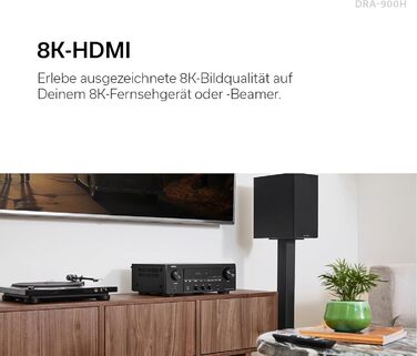 Denon DRA-900H 2.2-канальний 145W 8K AV підсилювач із вбудованим HEOS - сріблястий