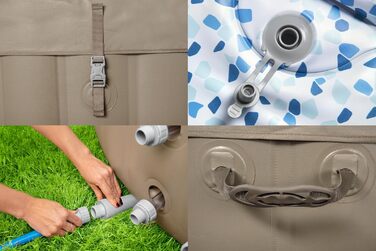 Надувний гідромасажний басейн-джакузі Bestway Lay-Z-Spa AirJet Palm Springs з LED-підсвіткою на 6 осіб, 196 x 66 см