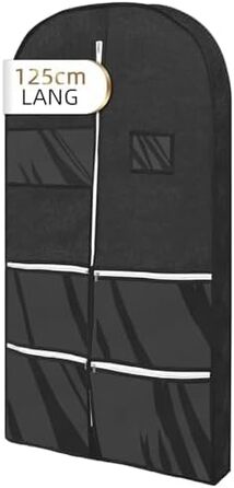 2 шт. мішки для одягу DOBVDLA 125x60 см, чорні - для костюмів, жакетів, суконь. Захисні, дихаючі мішки для зберігання та подорожей