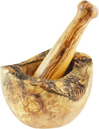 Набір для спецій з оливкового дерева Naturally Med Rustikaler Mörser und Stößel