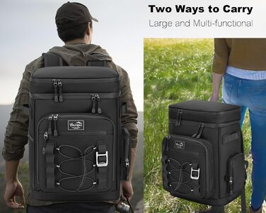 Терморюкзак охолоджуючий, 30L, водонепроникний, для пікніка, пляжу, кемпінгу, відпочинку на природі (зелений/чорний)