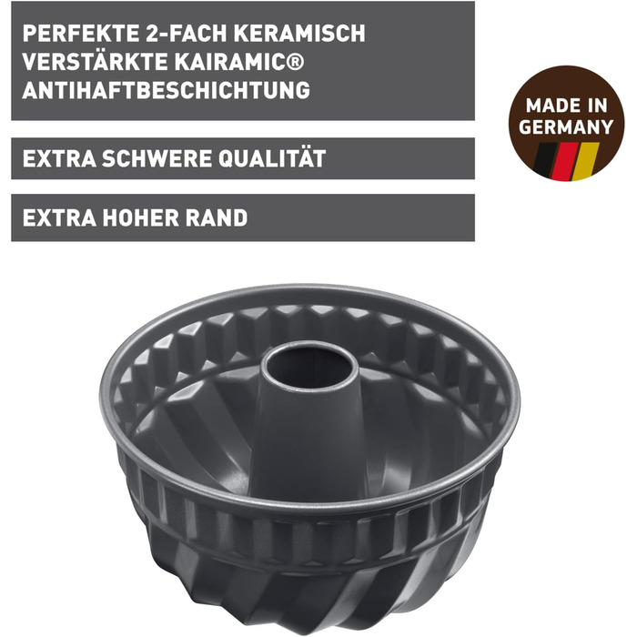 Форма для випічки Kaiser La Forme 26 см, 2 дна, сіра, з антипригарним покриттям (Гугольфформу)